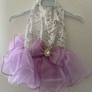 Elegant Sequin and Lavender Tutu Dog Dress